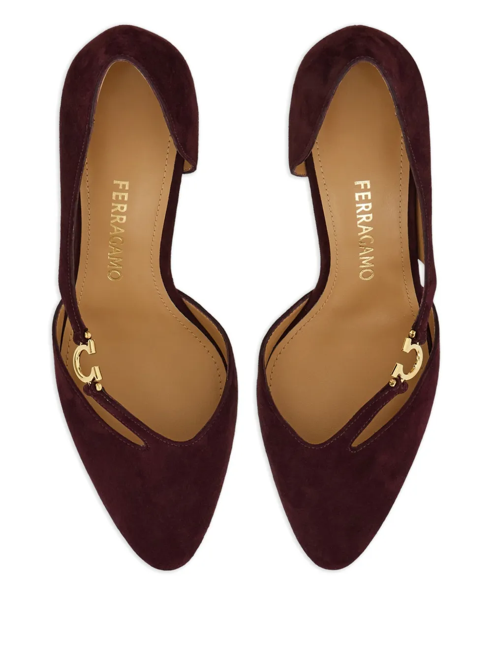 Ferragamo 70 mm pumps met uitgesneden details Rood