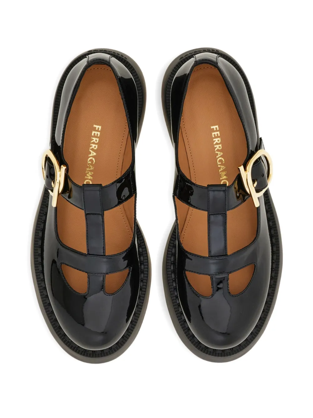 Ferragamo T-strap buckle pumps Black