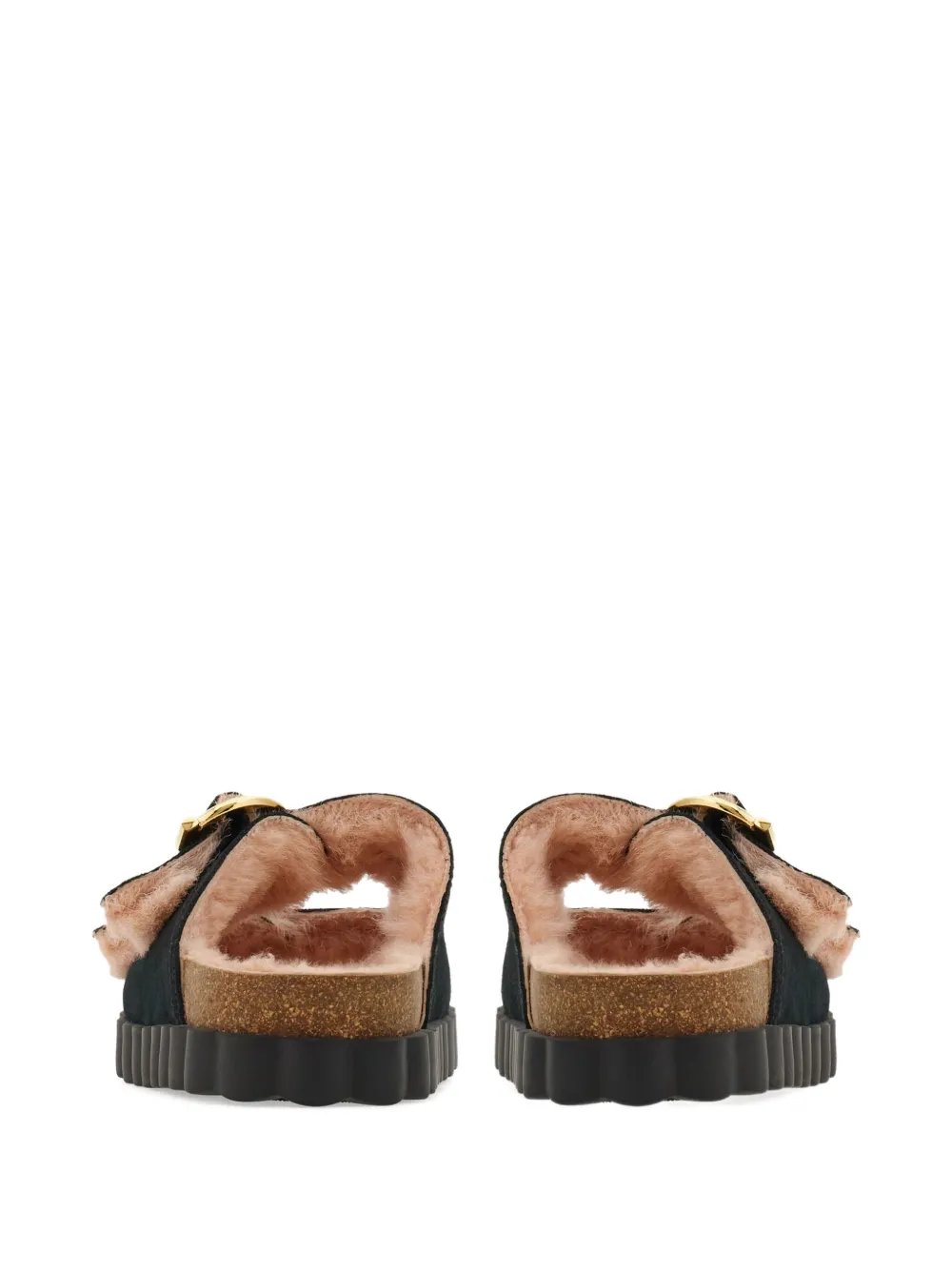 Ferragamo Gancini Buckle Sandals In Black