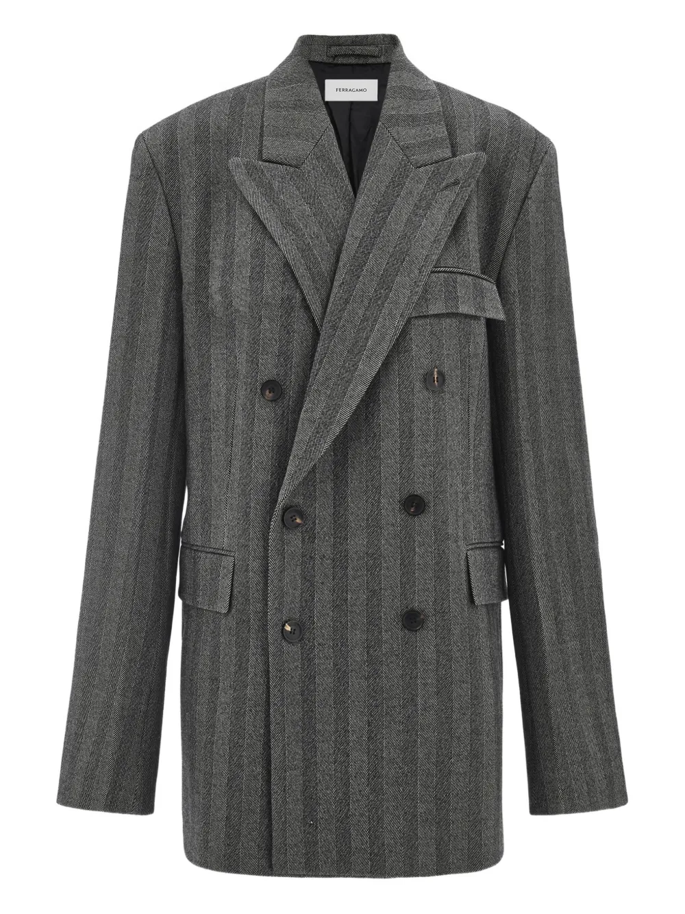 Ferragamo Blazer met dubbele rij knopen Zwart