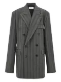 Ferragamo herringbone double-breasted blazer - Black