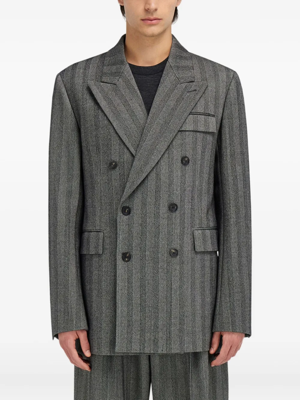 Ferragamo Blazer met dubbele rij knopen Zwart