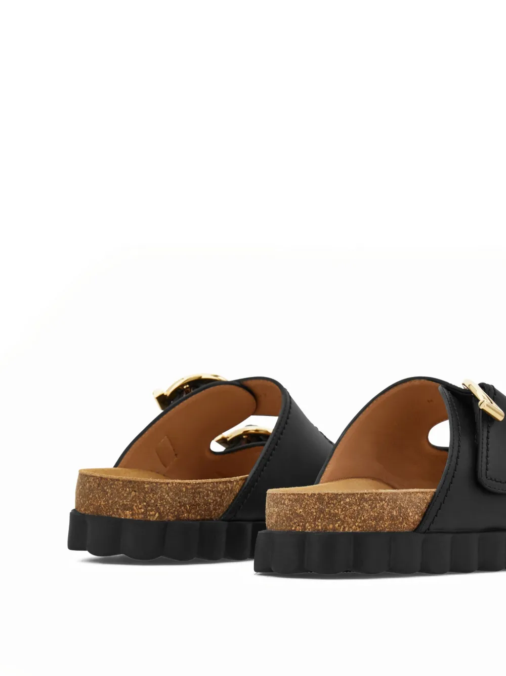 Ferragamo Gancini buckle sandals Black