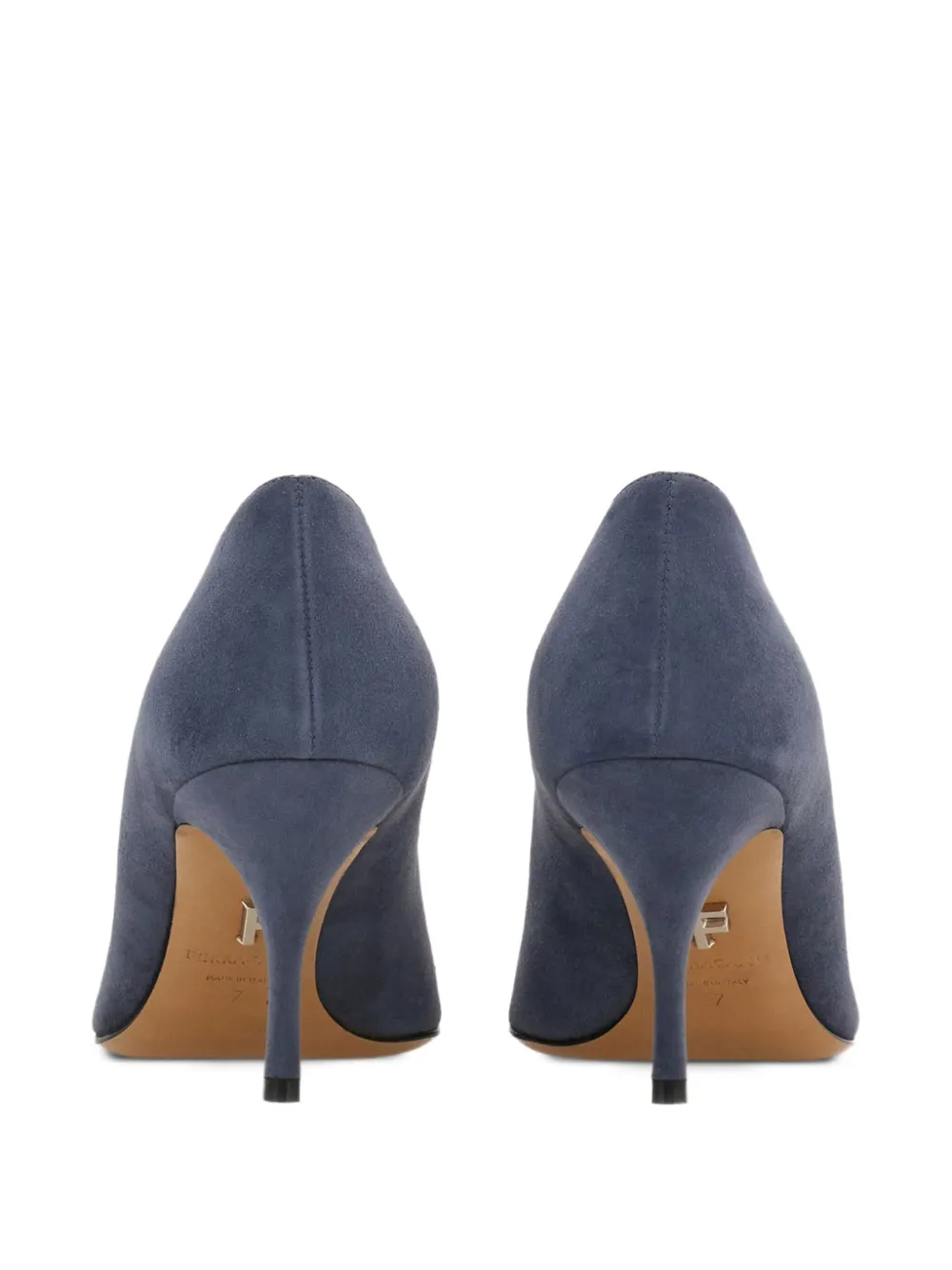 Ferragamo 70 mm pumps met puntige neus Blauw
