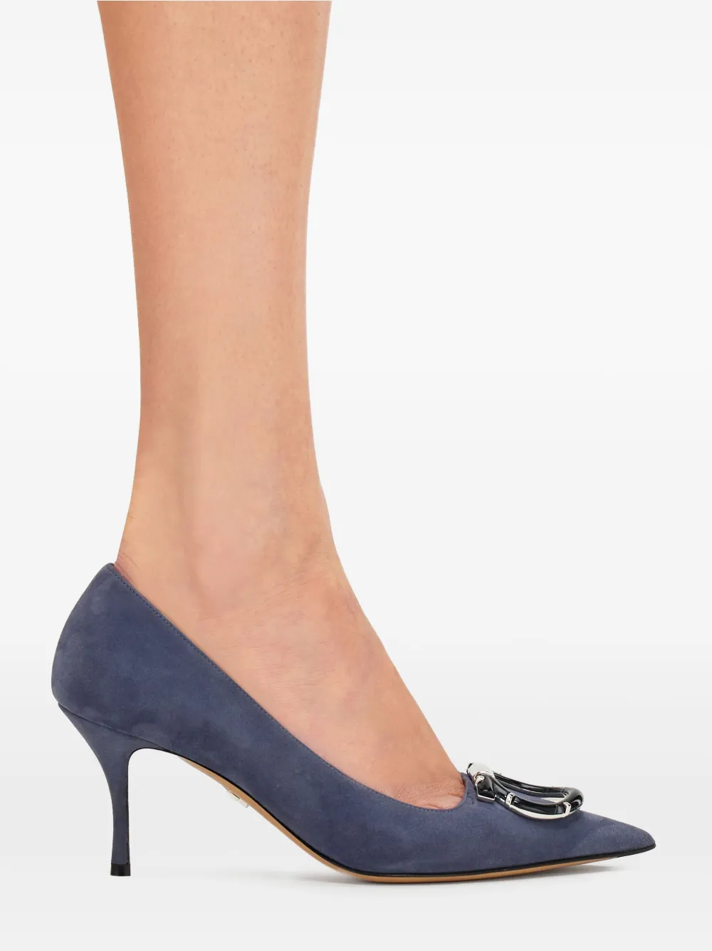 Ferragamo 70 mm pumps met puntige neus Blauw