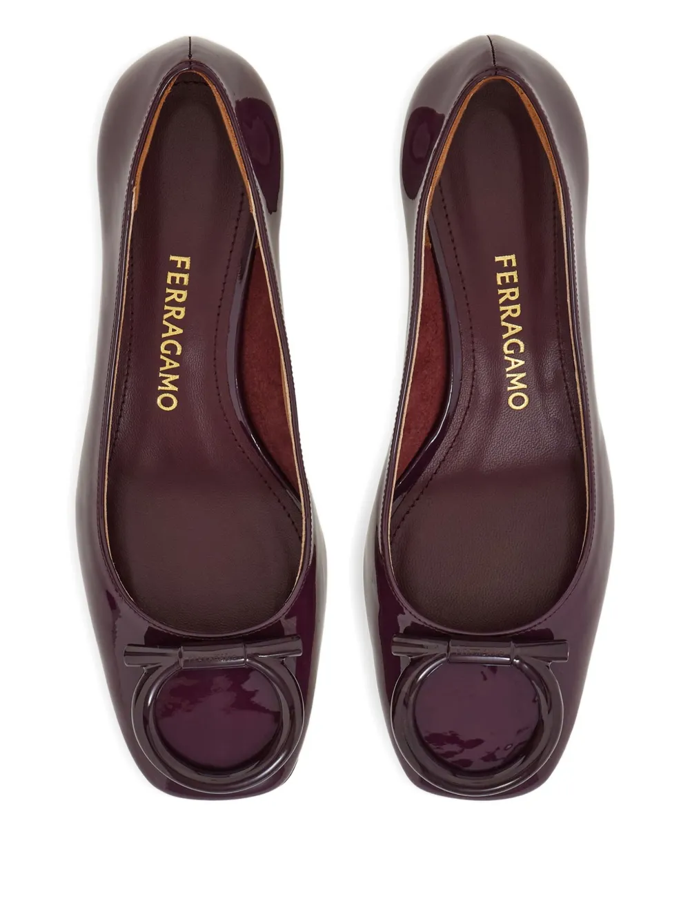Ferragamo 40 mm pumps met vierkant neus Rood