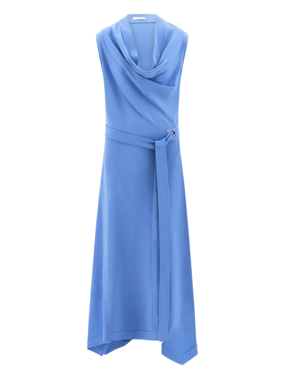 Ferragamo cowl-neck asymmetric dress Blauw