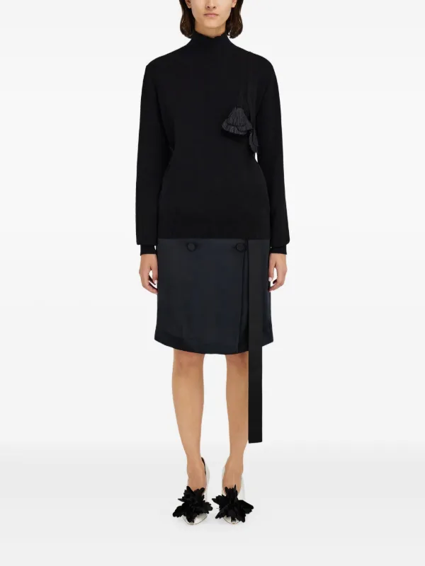 Ferragamo pleated-tassel Sweater Black FARFETCH IN