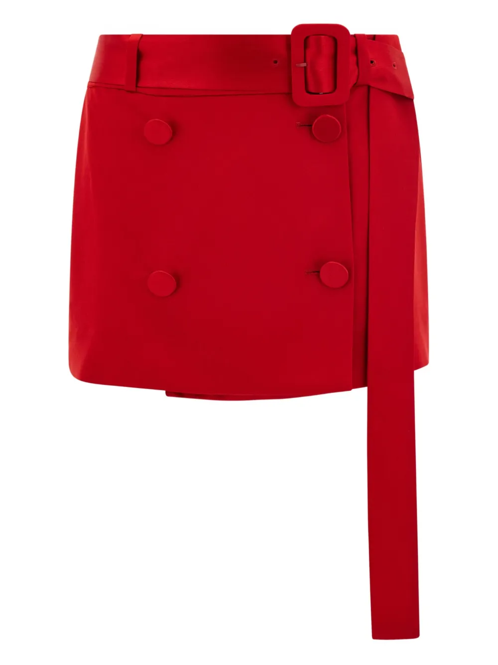 Ferragamo Mini-rok met ceintuur en knopen Rood