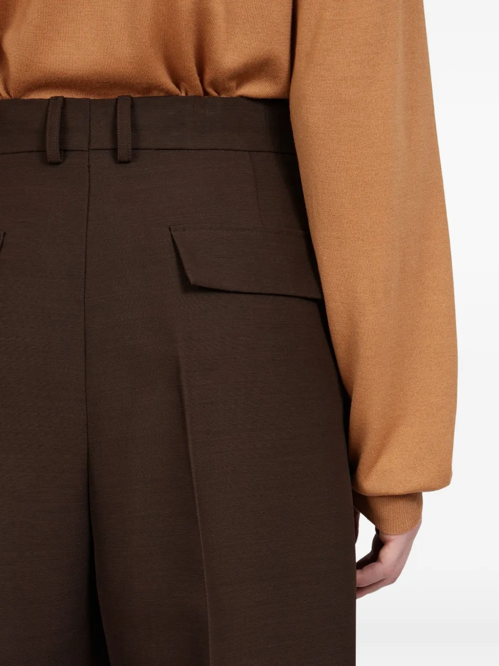 Ferragamo Pleated Tailored Trousers In Green