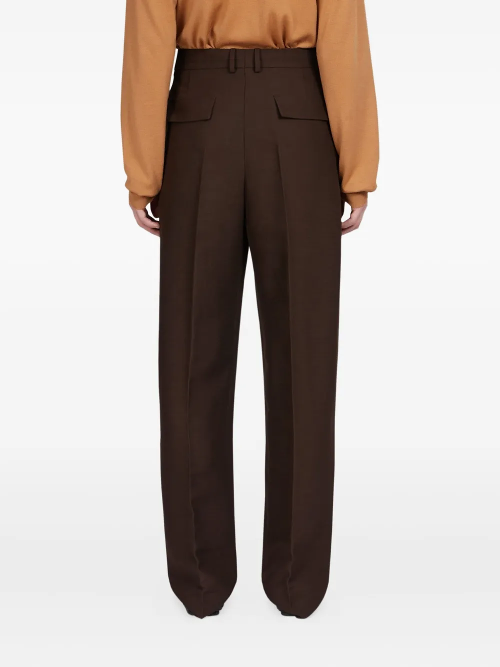 Ferragamo Pleated Tailored Trousers In Green