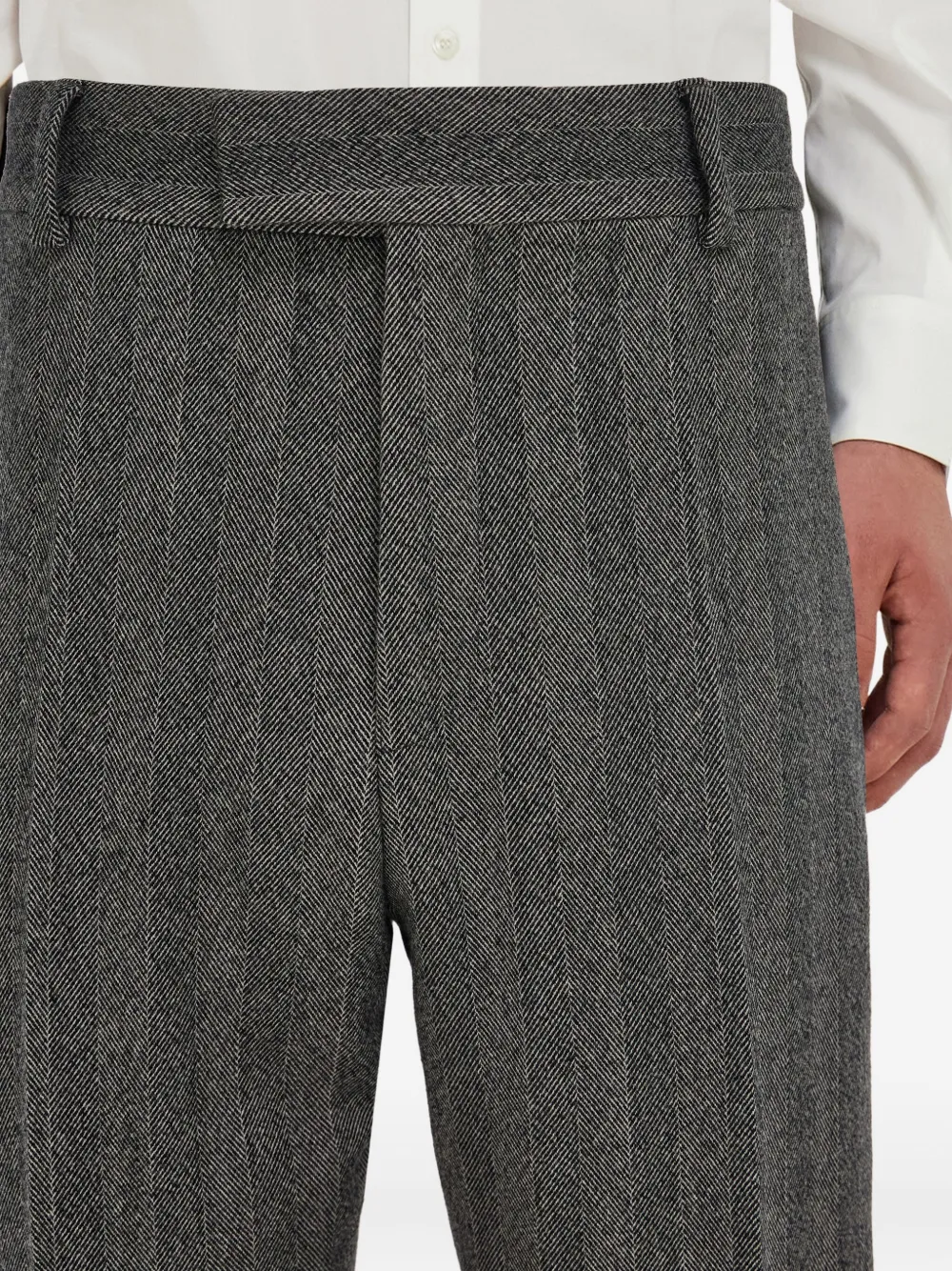 Ferragamo herringbone trousers Grijs