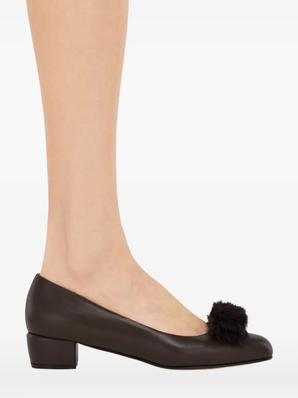 Ferragamo 30mm Vara bow block-heel pumps Brown