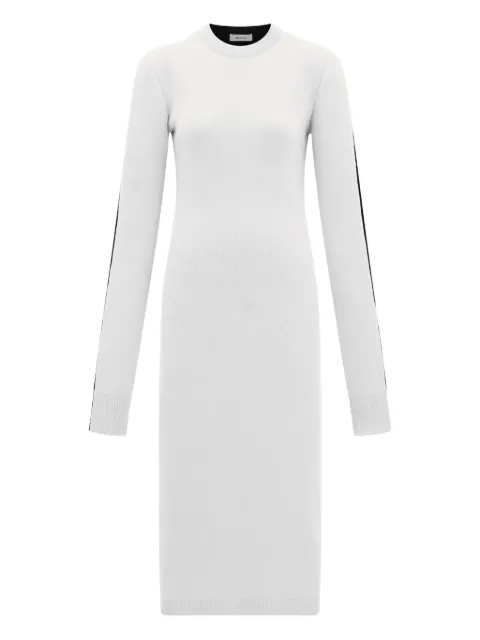 Ferragamo ribbed-panel two-tone knitted midi dress