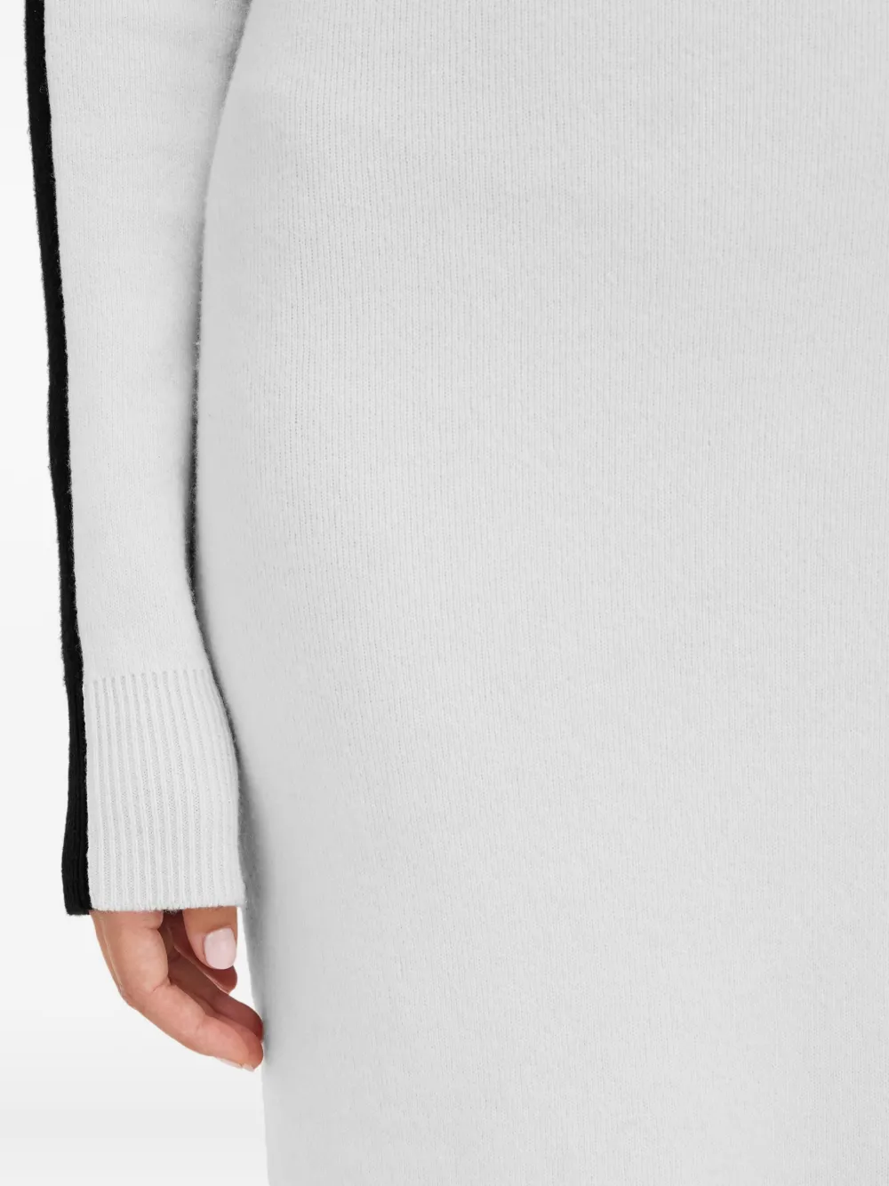 Ferragamo Tweekleurige gebreide midi-jurk met geribbeld vlak Wit