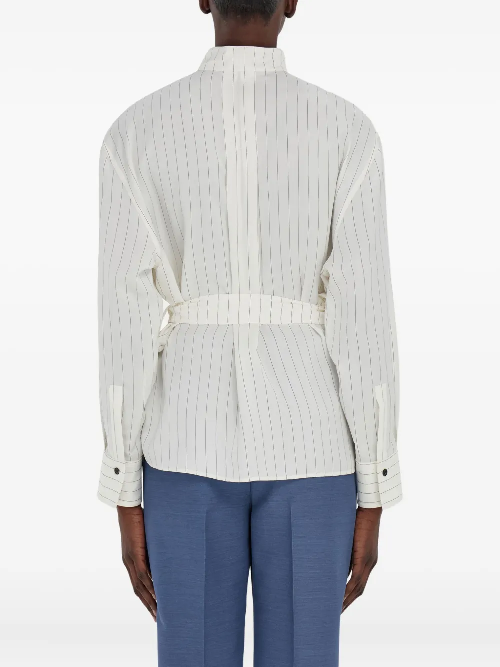 Ferragamo pinstripe two-pocket shirt Wit