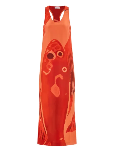 Ferragamo carp-motif silk maxi dress