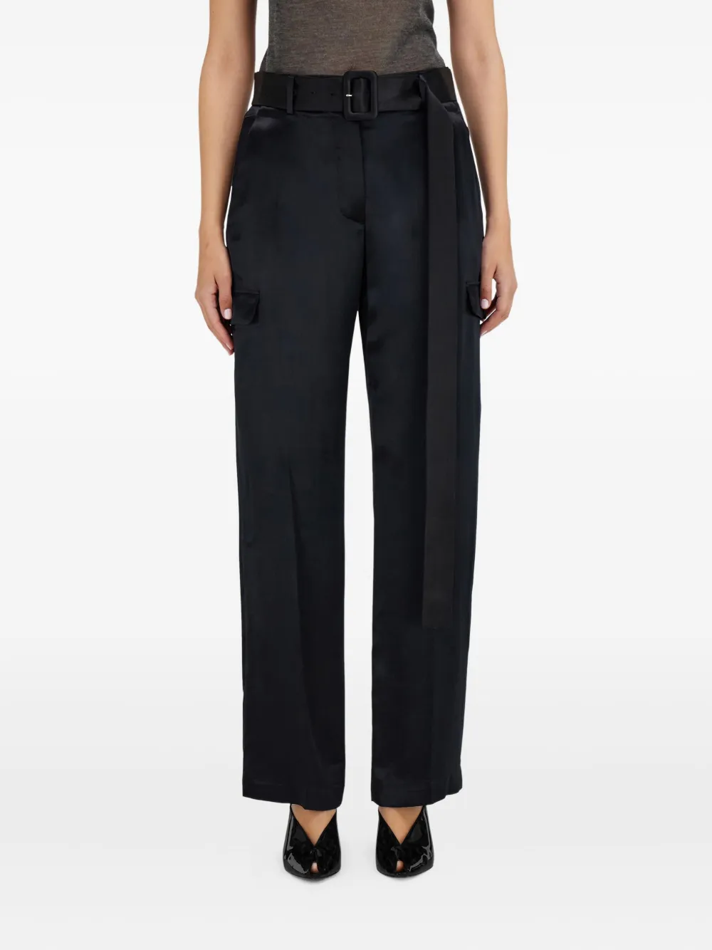 Ferragamo Broek met ceintuur Zwart