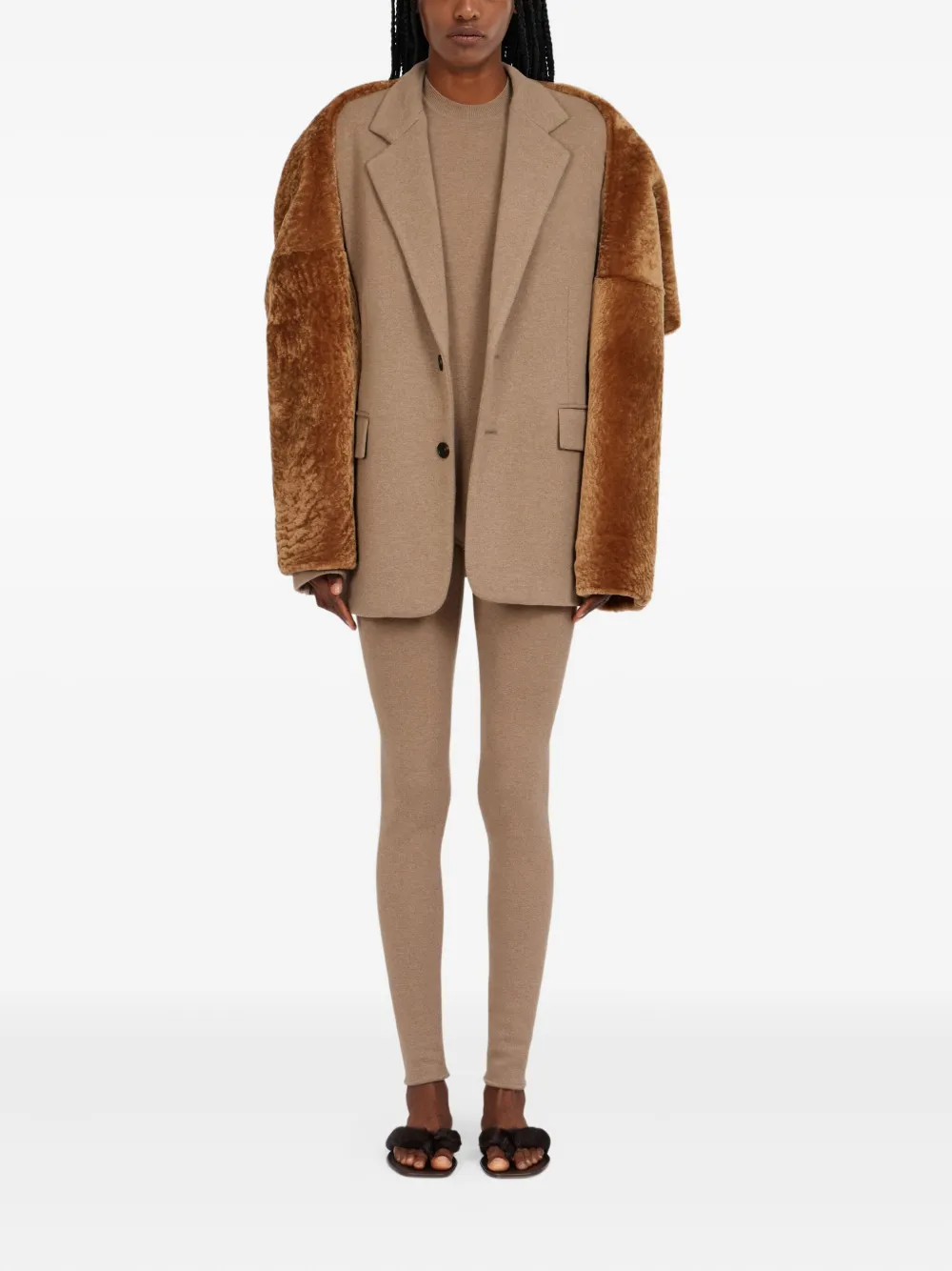 Ferragamo Blazer met enkele rij knopen Beige