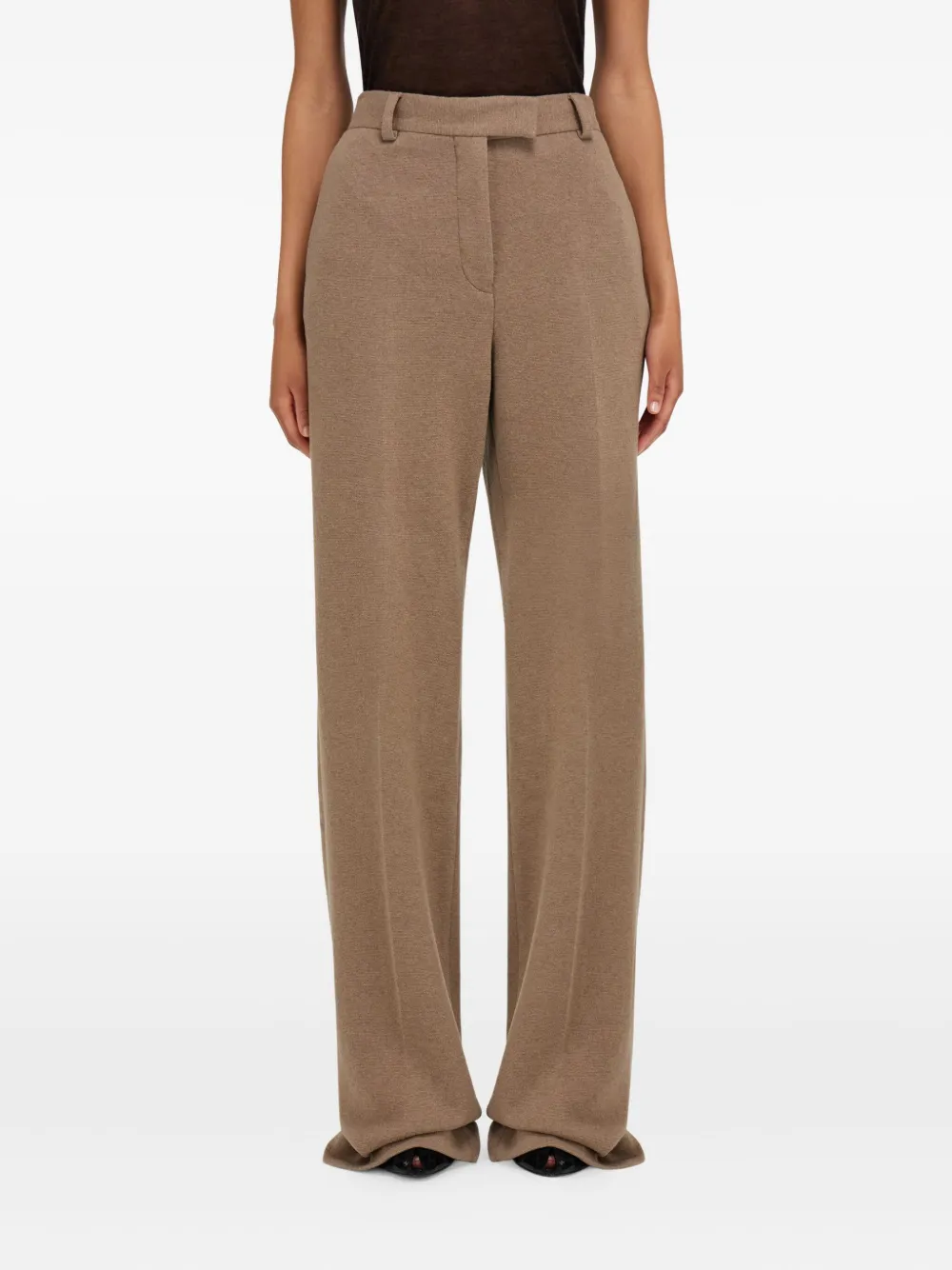Ferragamo Pure Wool Tailored Trouser In Neutral