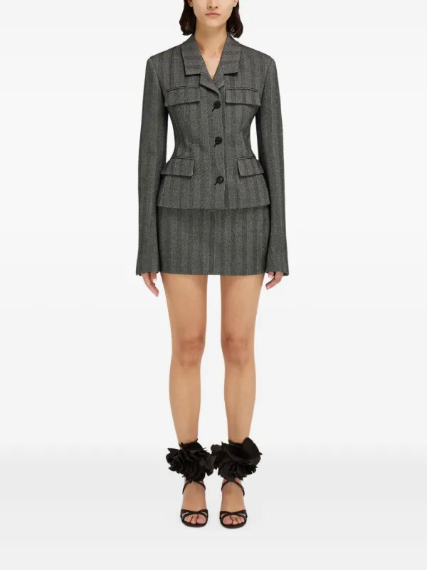 ヘリンボーンミニスカート ブラックとホワイト Ferragamo ヘリンボーン ミニスカート | ブラック | FARFETCH JP