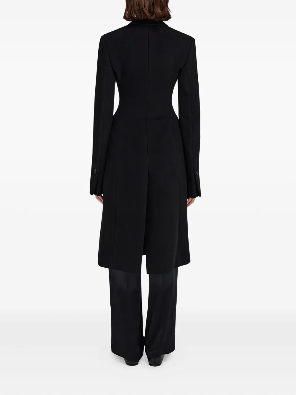 Ferragamo Jas met enkele rij knopen en klepzak Zwart