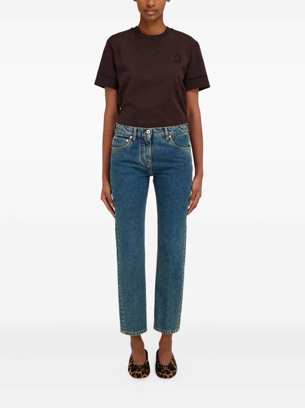 Ferragamo stonewash five-pocket jeans Blauw