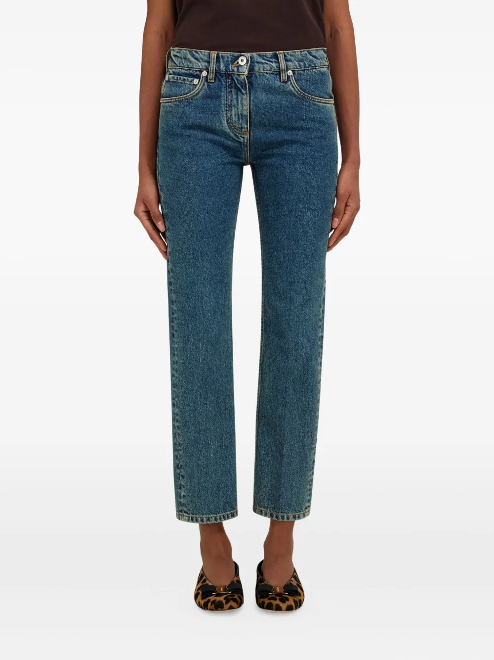 Ferragamo stonewash five-pocket jeans Blauw