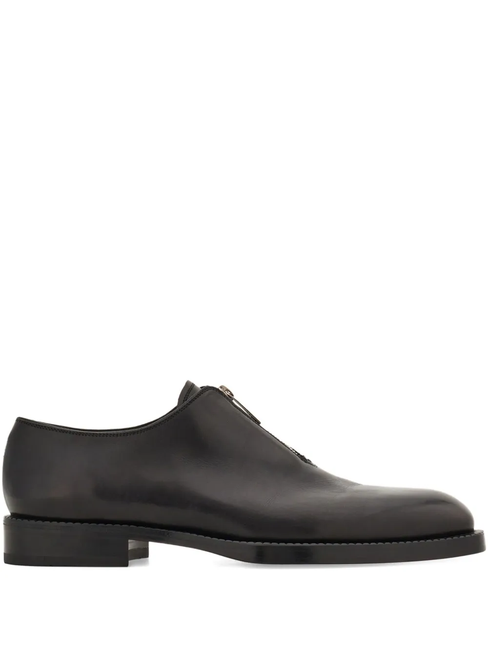 Ferragamo central-zip derby shoes Black