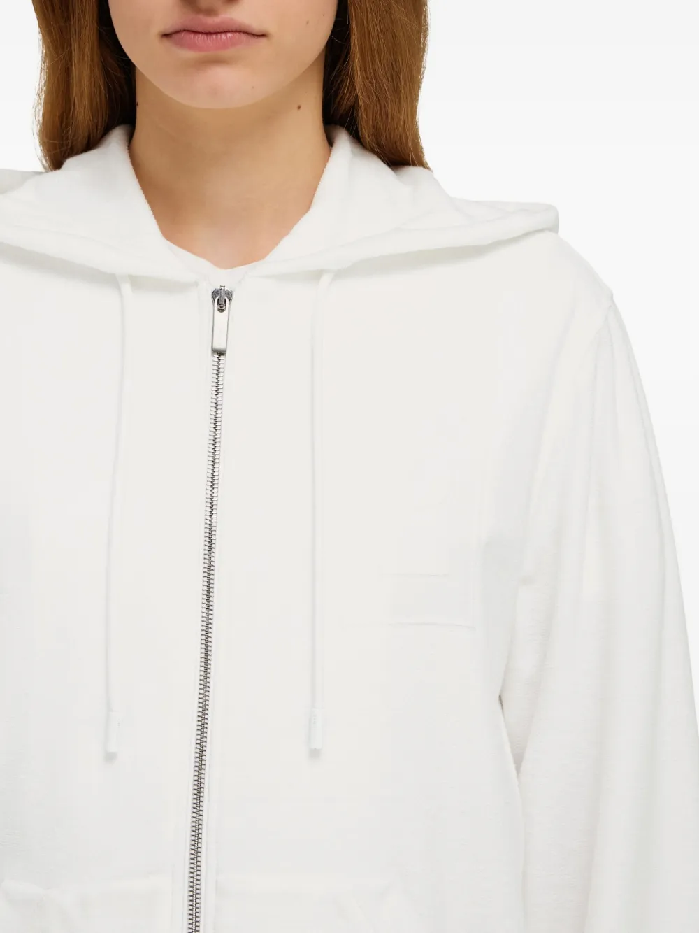 Ferragamo Hoodie met rits Wit