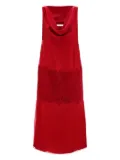 Ferragamo cowl-neck lace-insert midi dress - Red