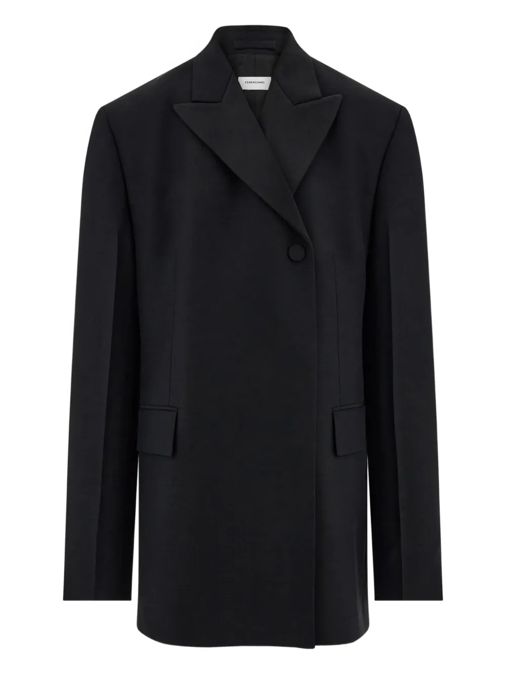 Ferragamo satin-lapel tuxedo jacket | Black | Image 1