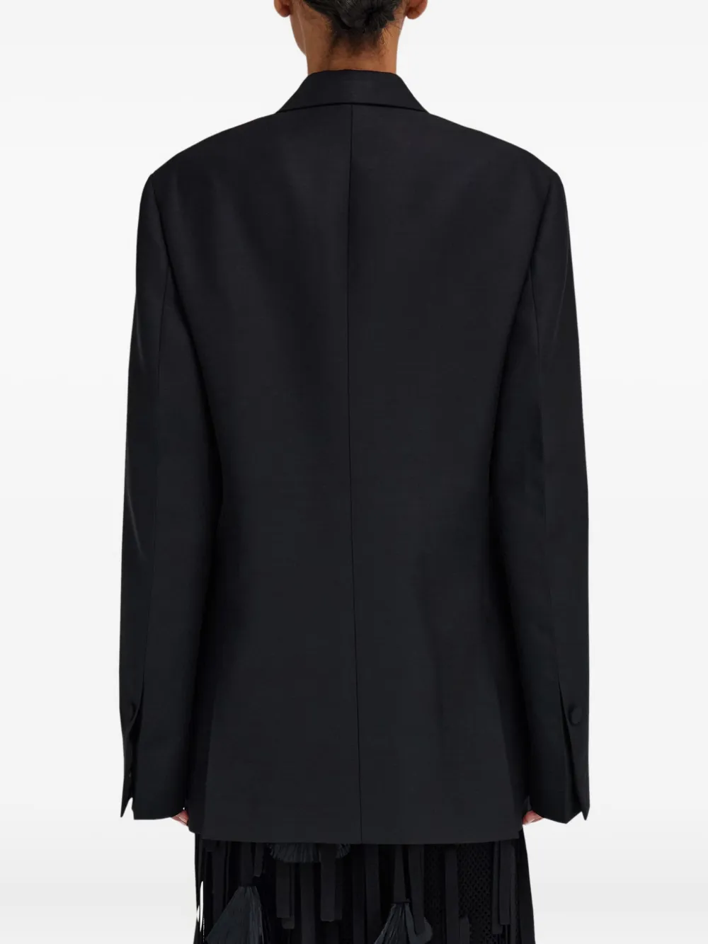 Ferragamo Double Breasted Tuxedo-inspired Jacket In Black