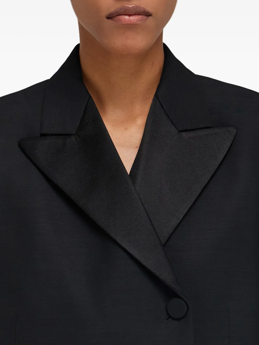 Ferragamo Double Breasted Tuxedo-inspired Jacket In Black