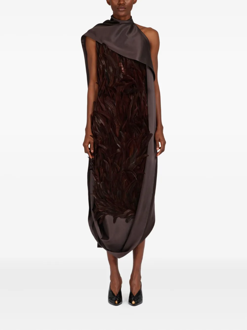Ferragamo feather-embellished satin dress | Cocktail & Party Dresses | Image 2