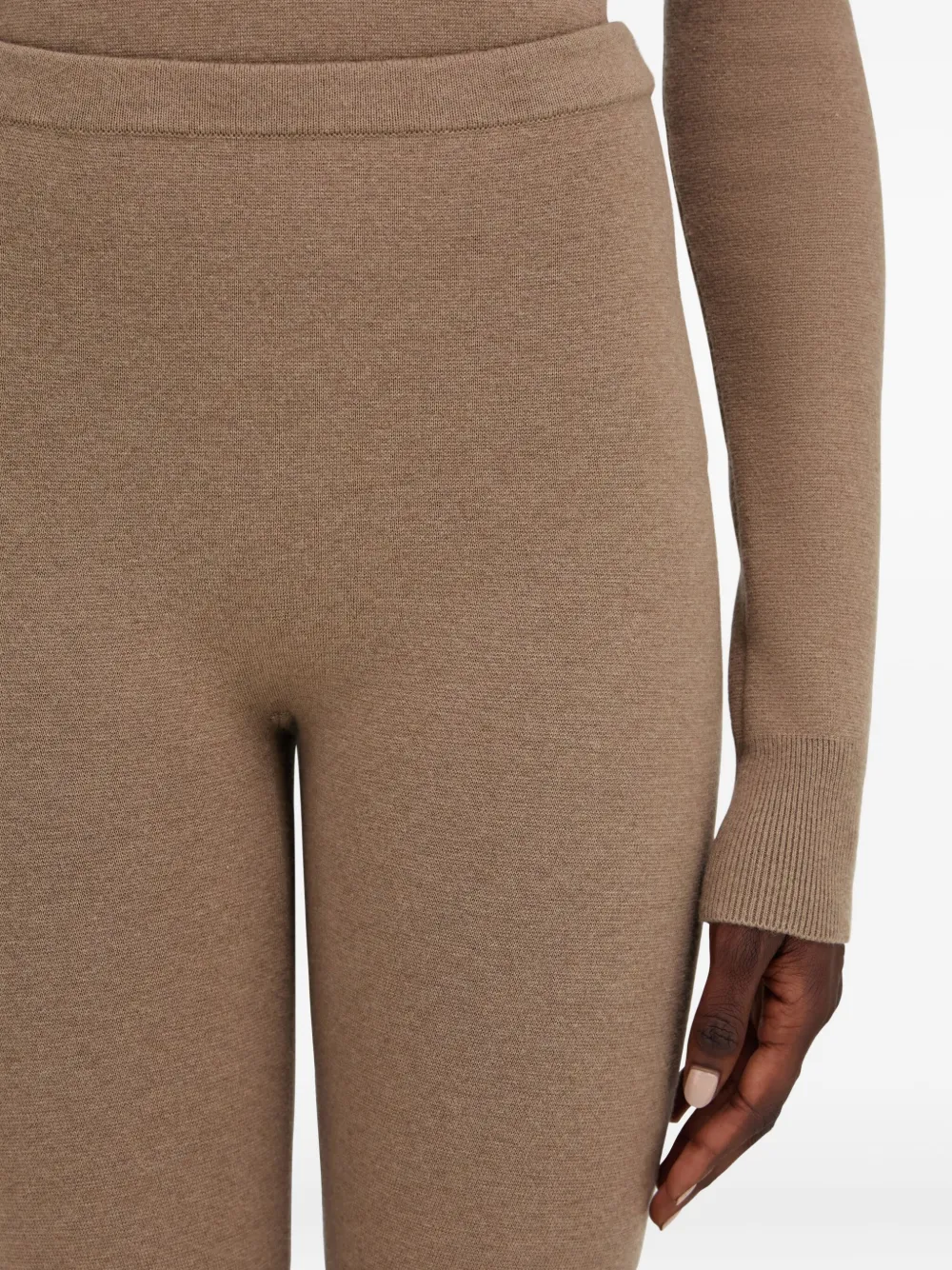 Ferragamo Legging met elastische tailleband van scheerwol Beige