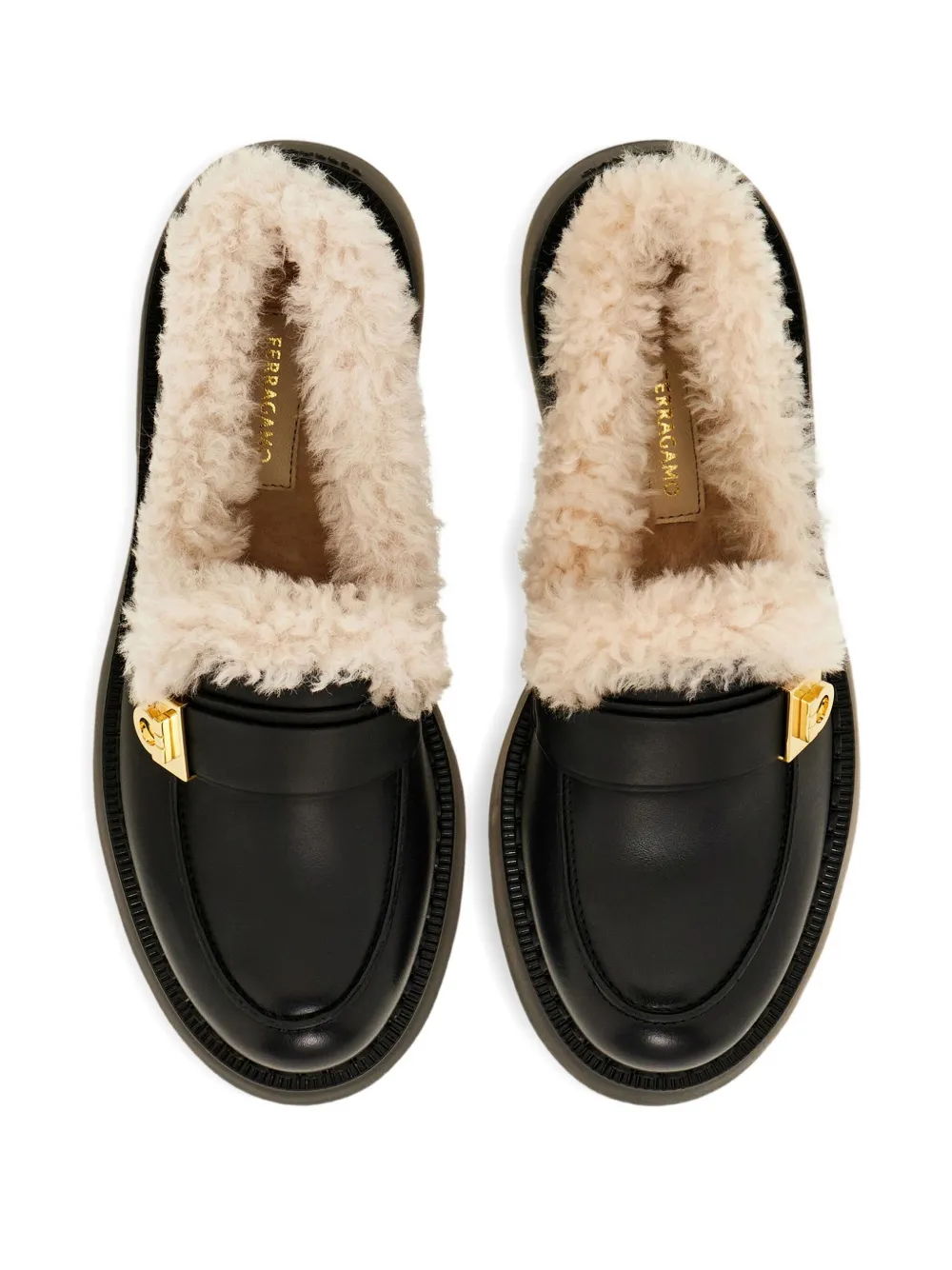 Ferragamo Hug-buckle loafers Zwart