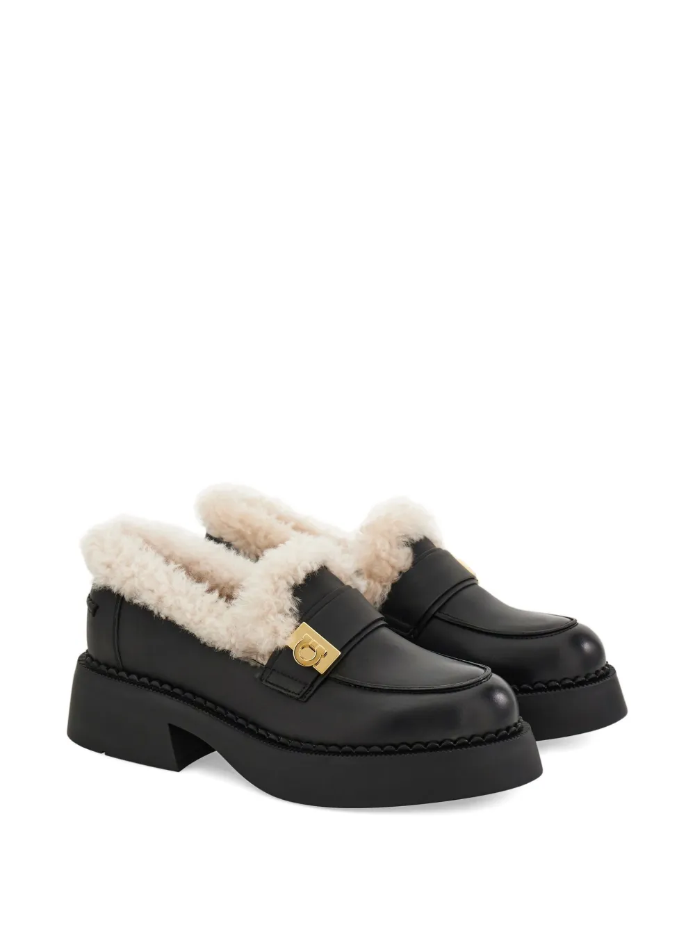 Ferragamo Hug-buckle loafers Zwart