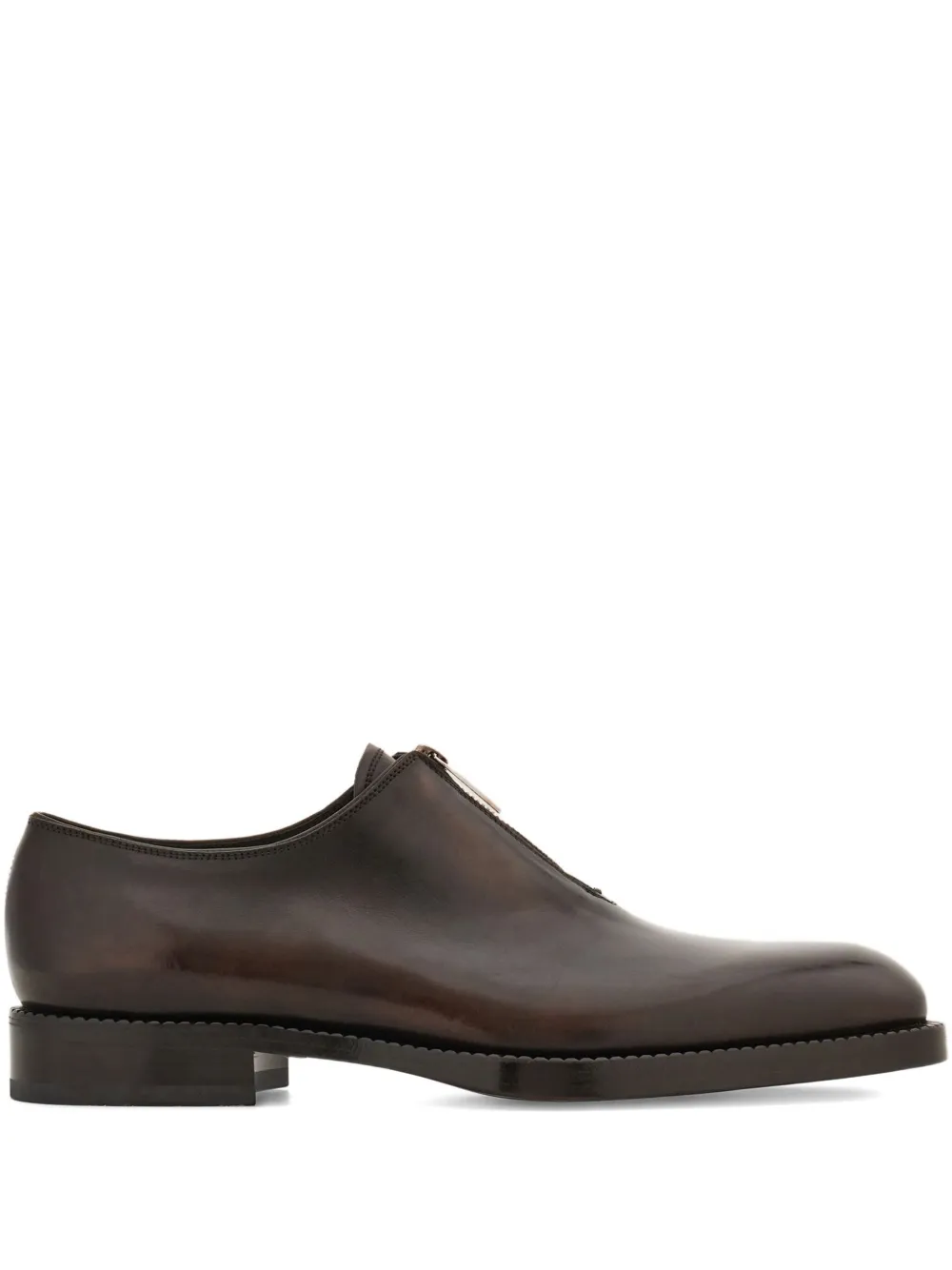 Ferragamo zip-closure derby shoes Brown