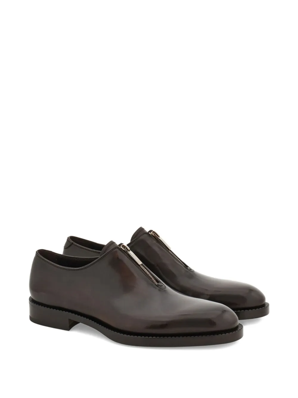 Ferragamo zip-closure derby shoes Brown