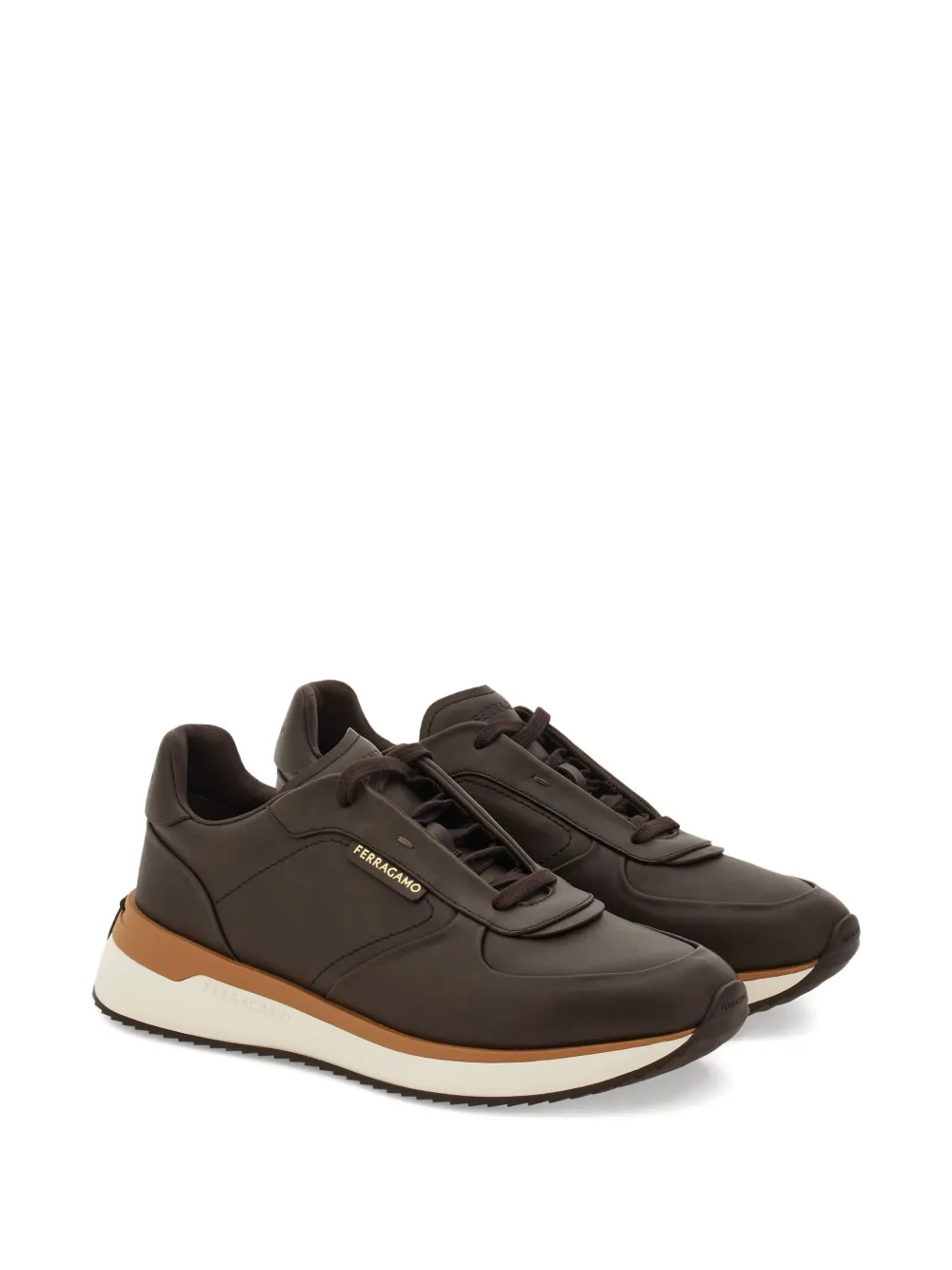 Ferragamo Leren sneakers Bruin