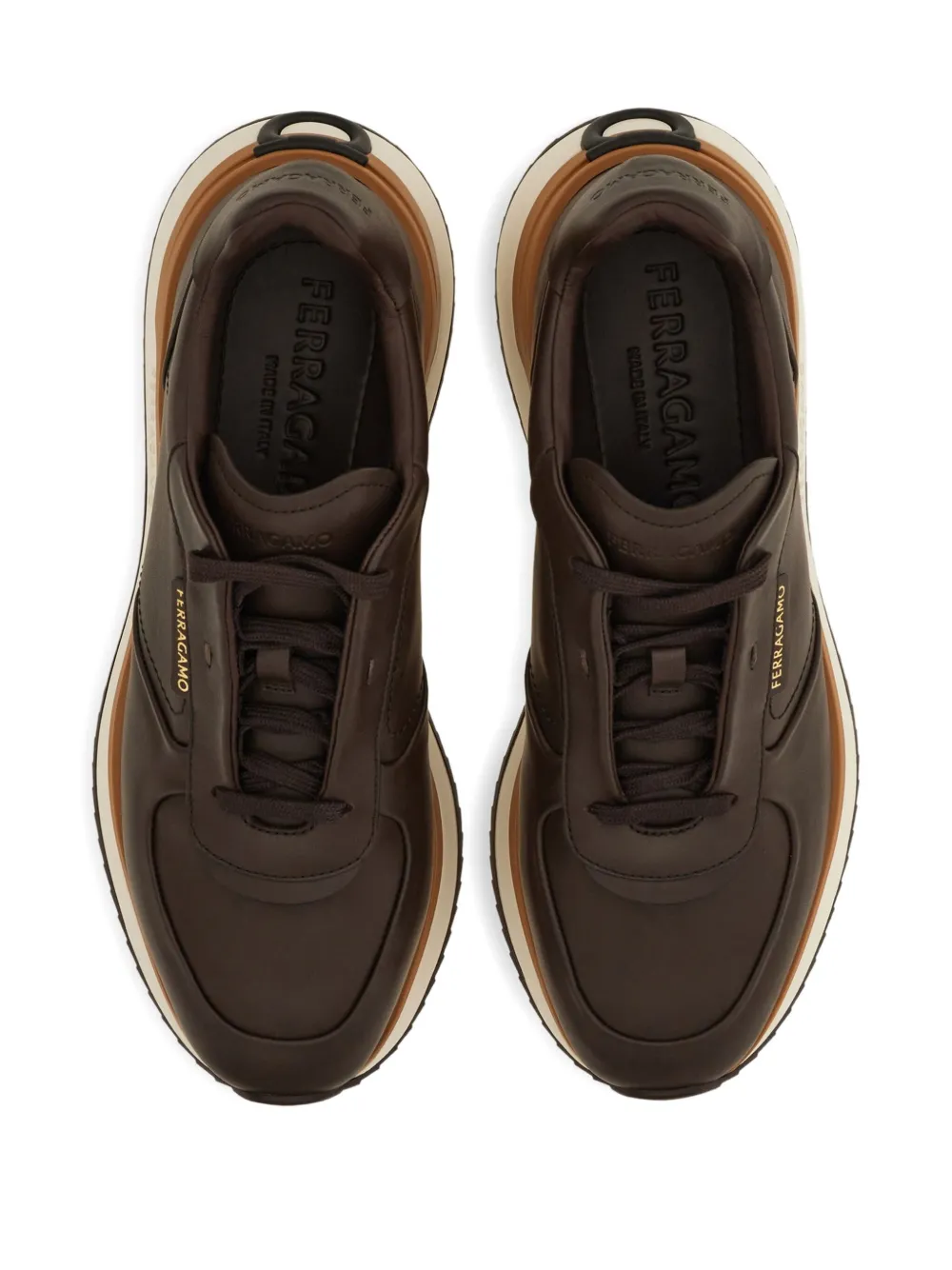 Ferragamo Leren sneakers Bruin