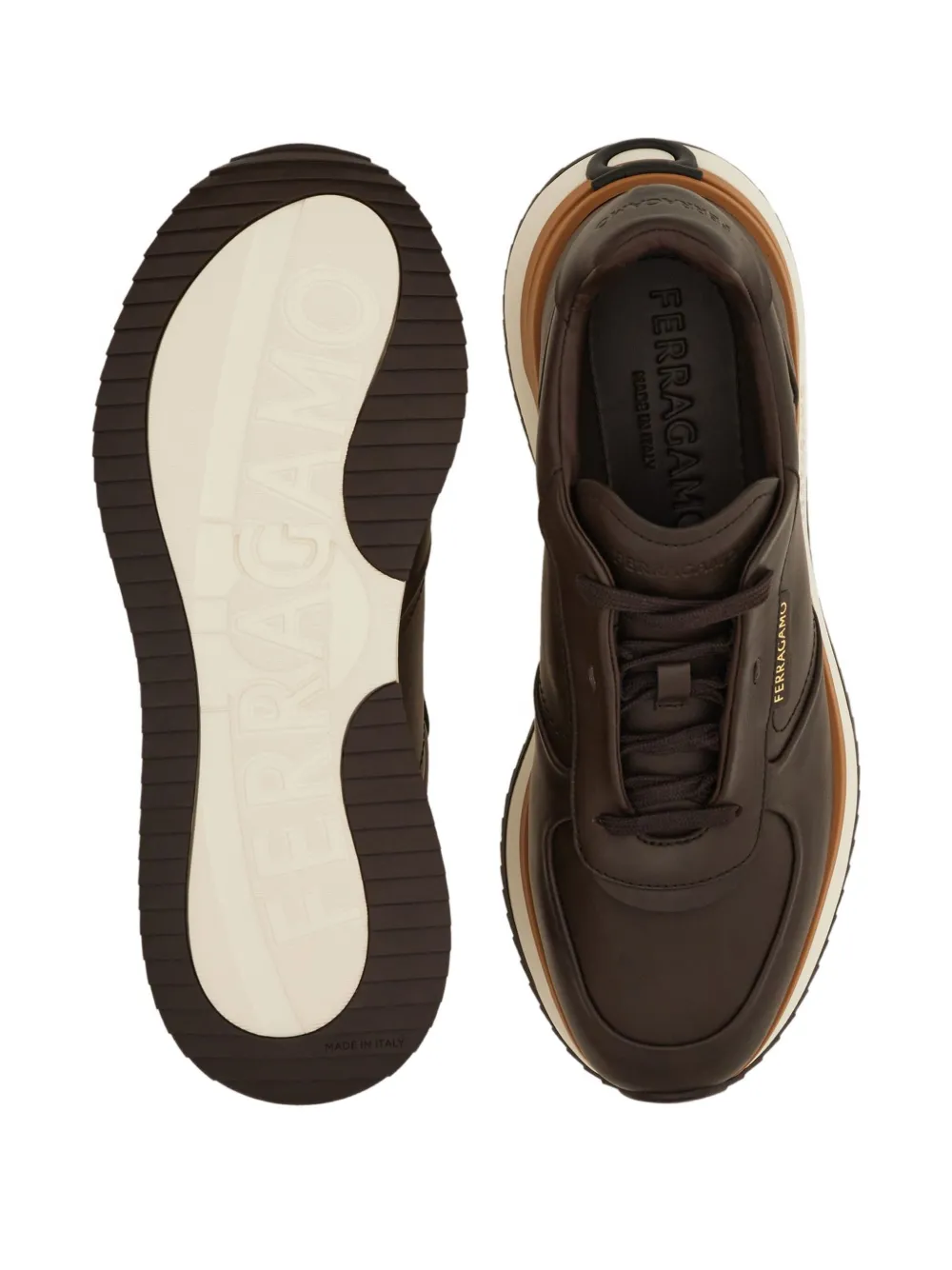 Ferragamo Leren sneakers Bruin