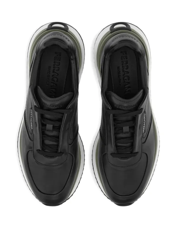 Ferragamo lace-up Leather low-top Sneakers | Black | FARFETCH