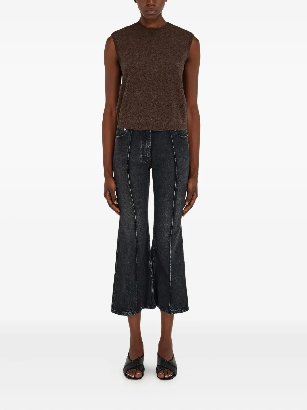 Ferragamo Mouwloze top Bruin
