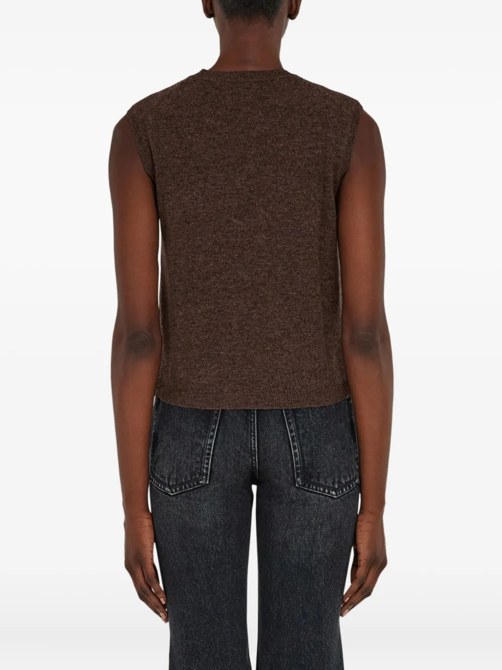 Ferragamo Mouwloze top Bruin