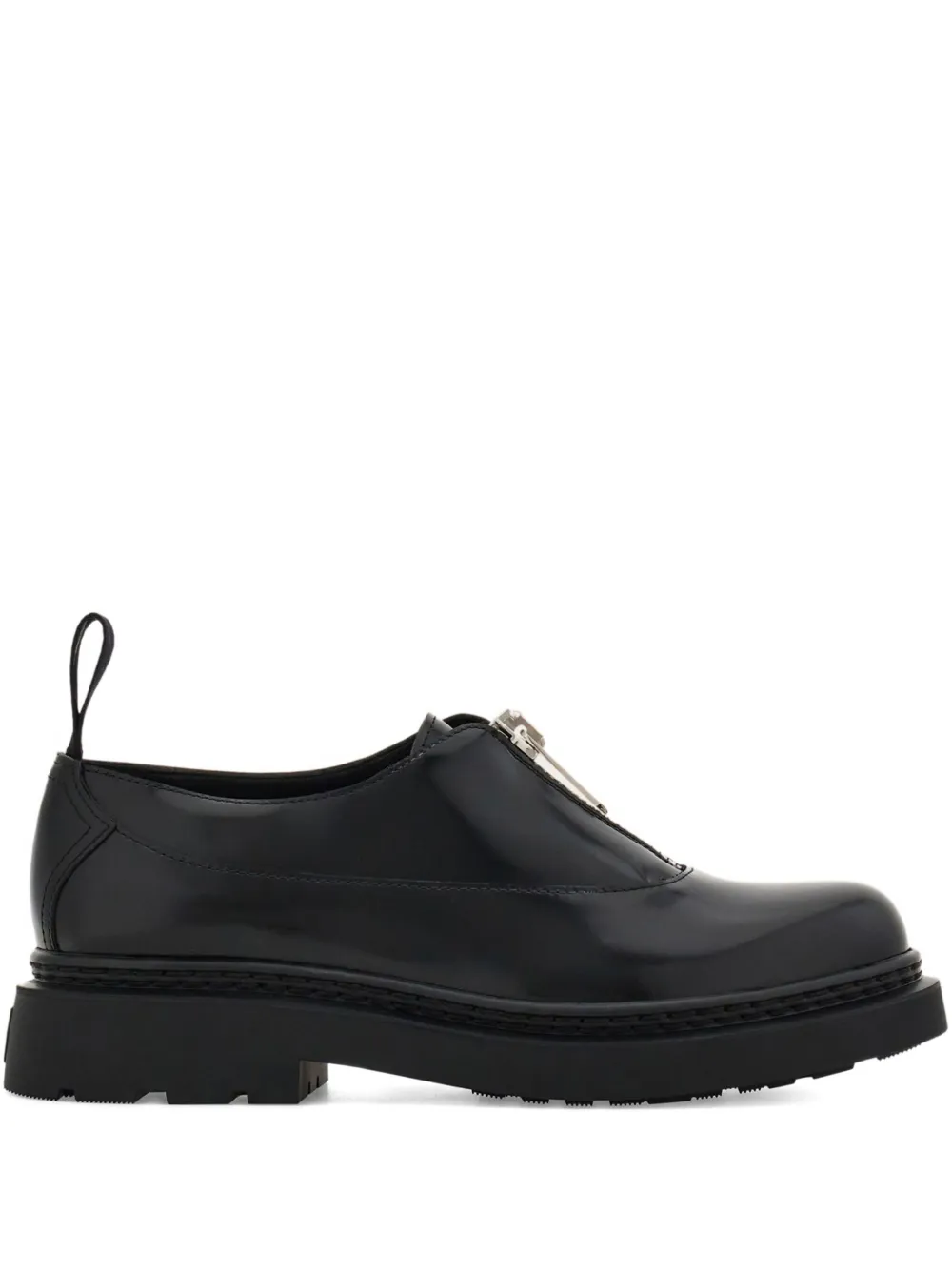 Ferragamo Derby schoenen met rits Black