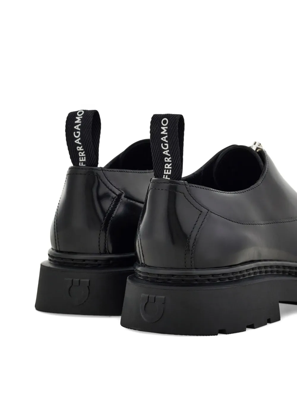 Ferragamo Derby schoenen met rits Black