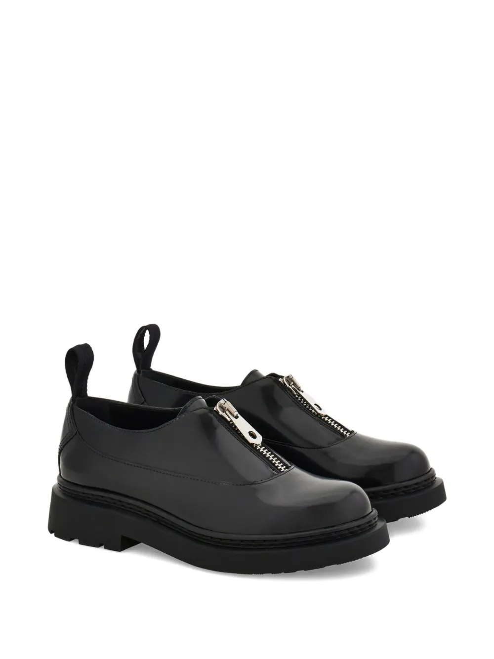 Ferragamo Derby schoenen met rits Black