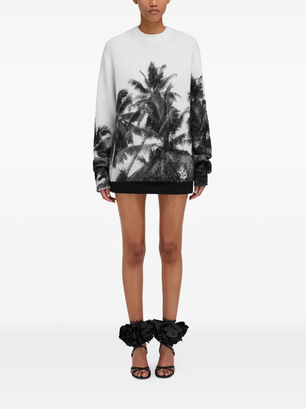 Ferragamo Sweater met palmboomprint Wit